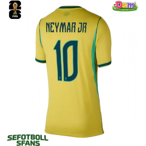 Brasilien Neymar Jr #10 Hemmatröja Kvinnor VM 2026 Kortärmad